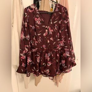 Lane Bryant Size 24 Plum peplum blouse.